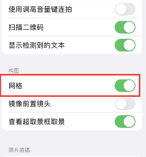 衡阳苹果手机维修网点分享iPhone如何开启九宫格构图功能