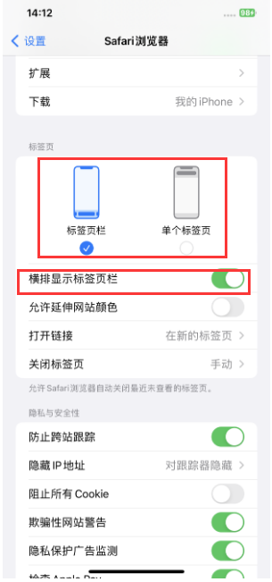 衡阳苹果手机维修分享Safari浏览器如何切换标签栏位置 
