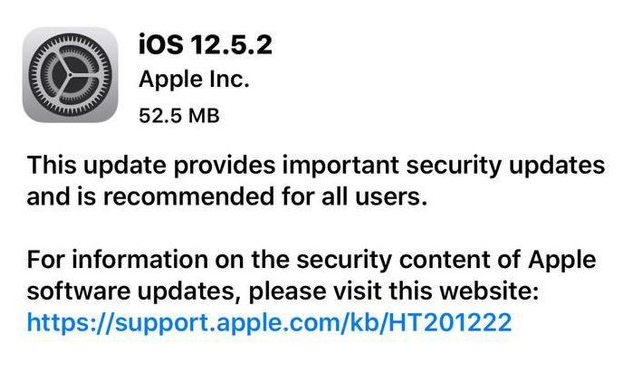 衡阳苹果手机维修分享iOS12.5.2发布，建议所有老苹果用户安装 